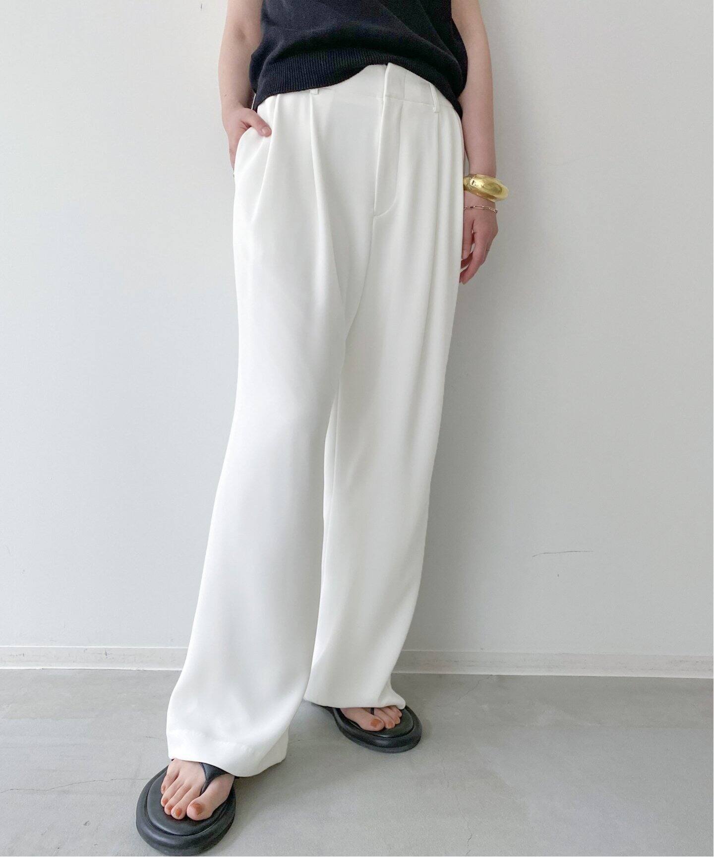 Tuck Wide Pants(WHITE)（その他パンツ）｜L 