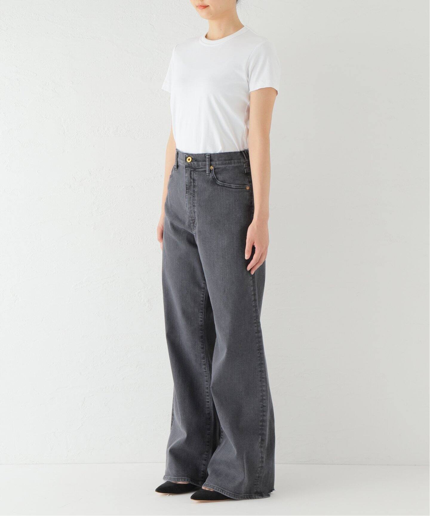 GOOD GRIEF!/グッドグリーフ】Damaged Hem Wide Leg Denim（デニム 