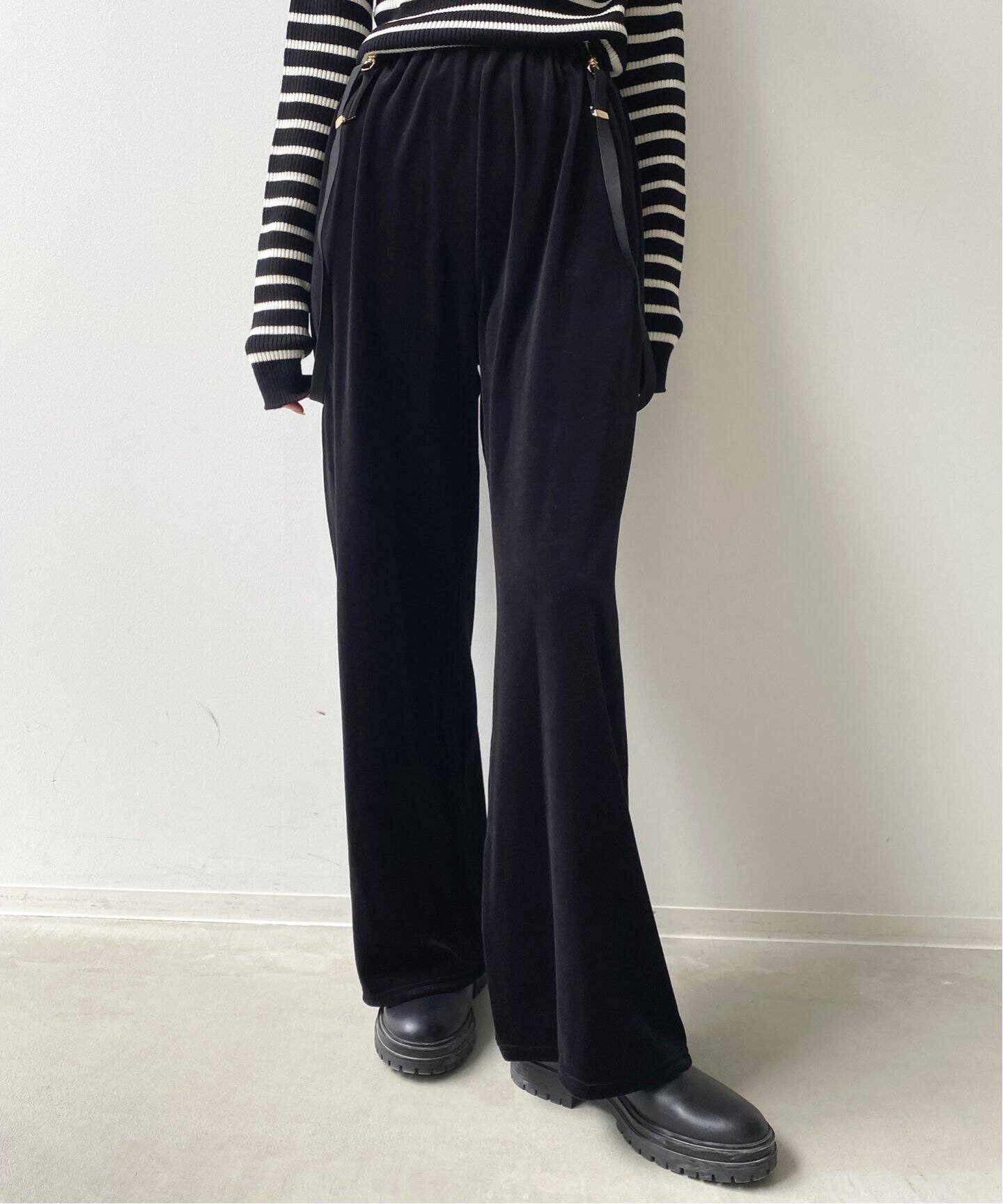GOOD GRIEF！/グッドグリーフ】Velor Wide Pants with Suspen（その他 