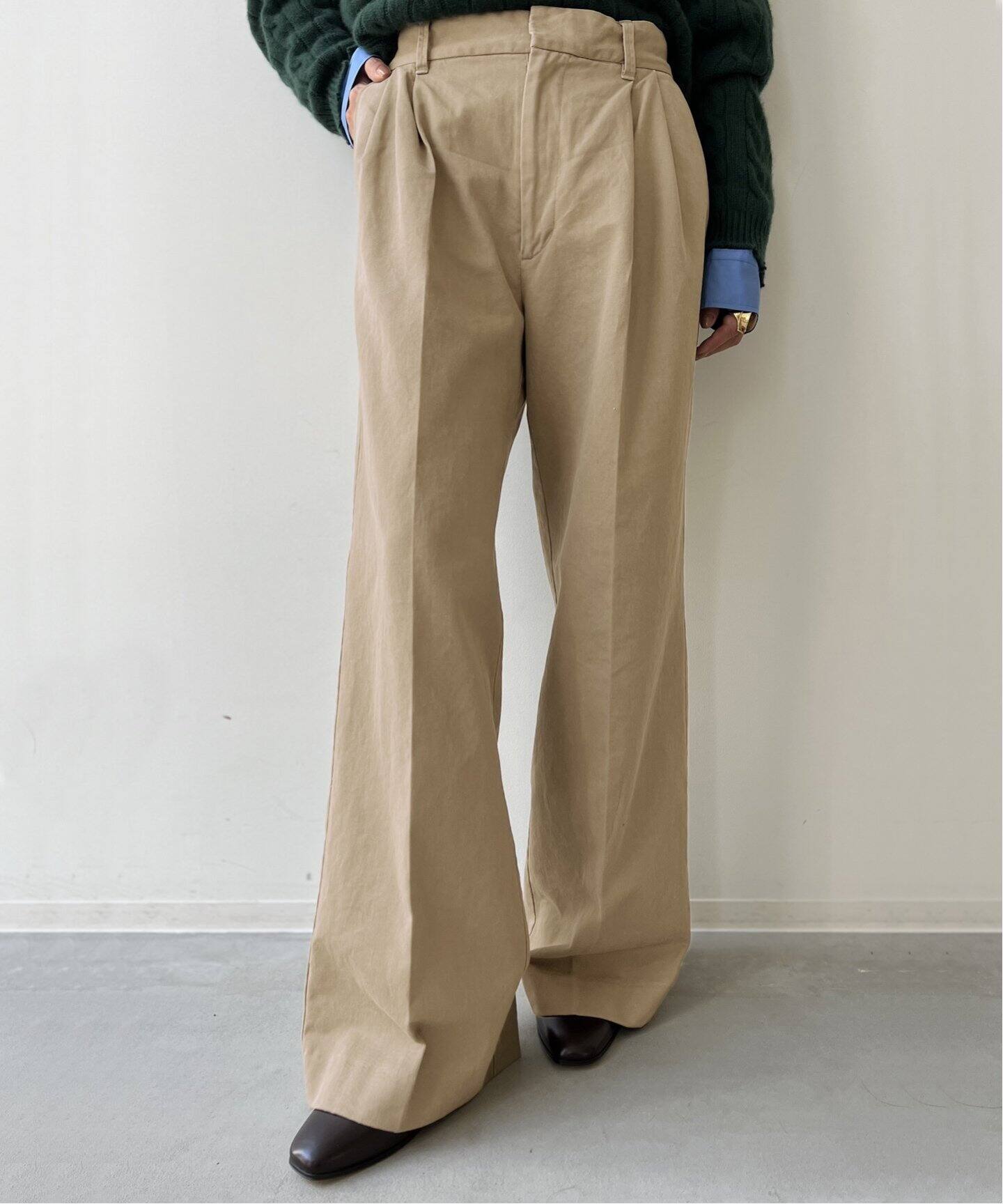 Americana/アメリカーナ】Chino Tuck Wide Pants（その他パンツ）｜L 