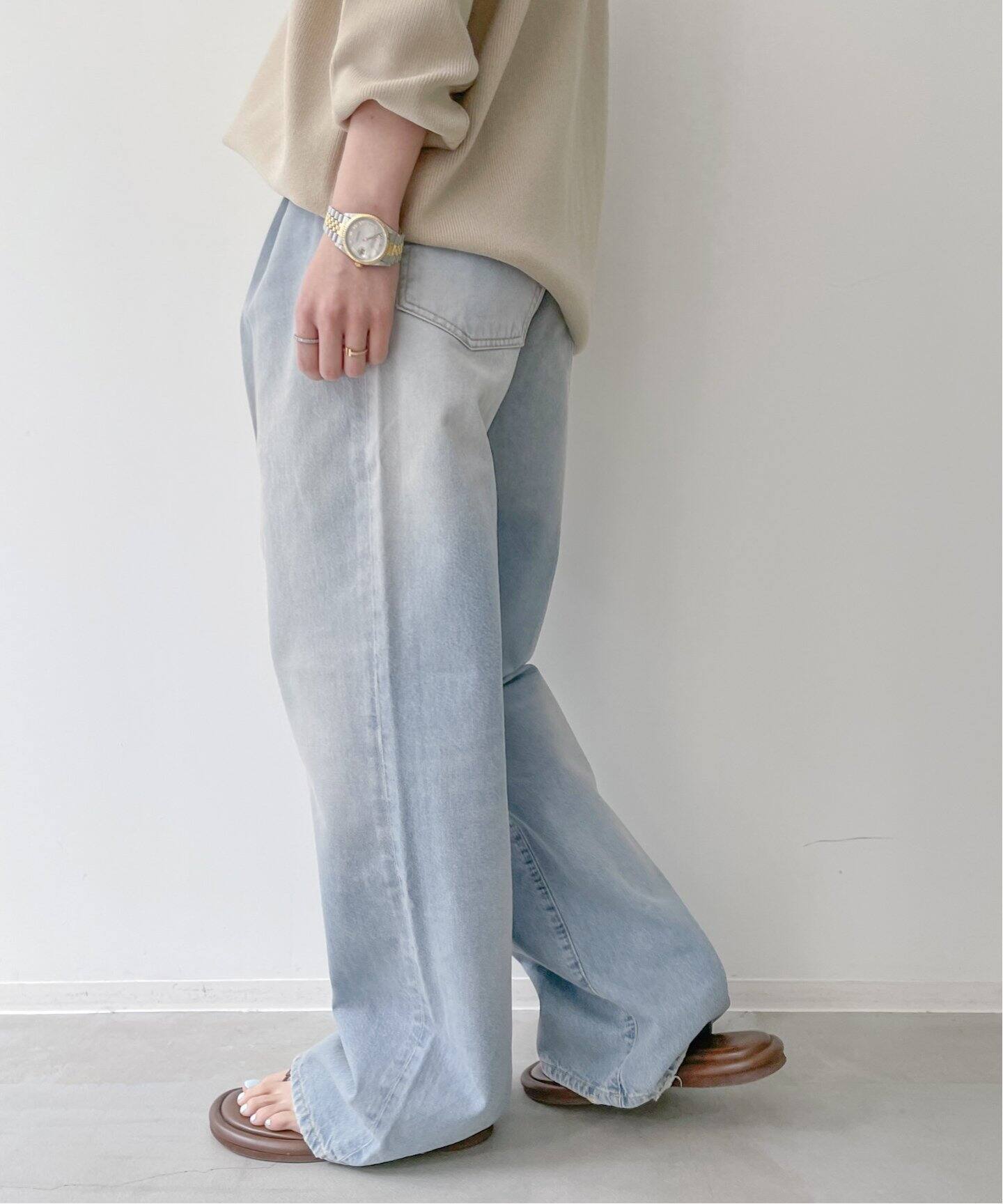 R13/アールサーティーン】WIDE DENIM（デニムパンツ・ジーンズ）｜L 
