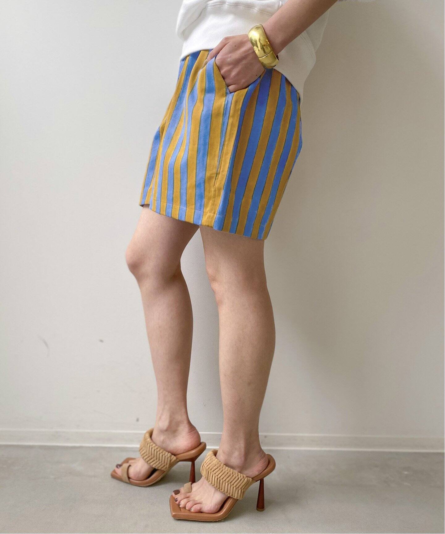 SZ Blockprints/エスゼットブロックプリント】STRIPE SHORTS（ショート  