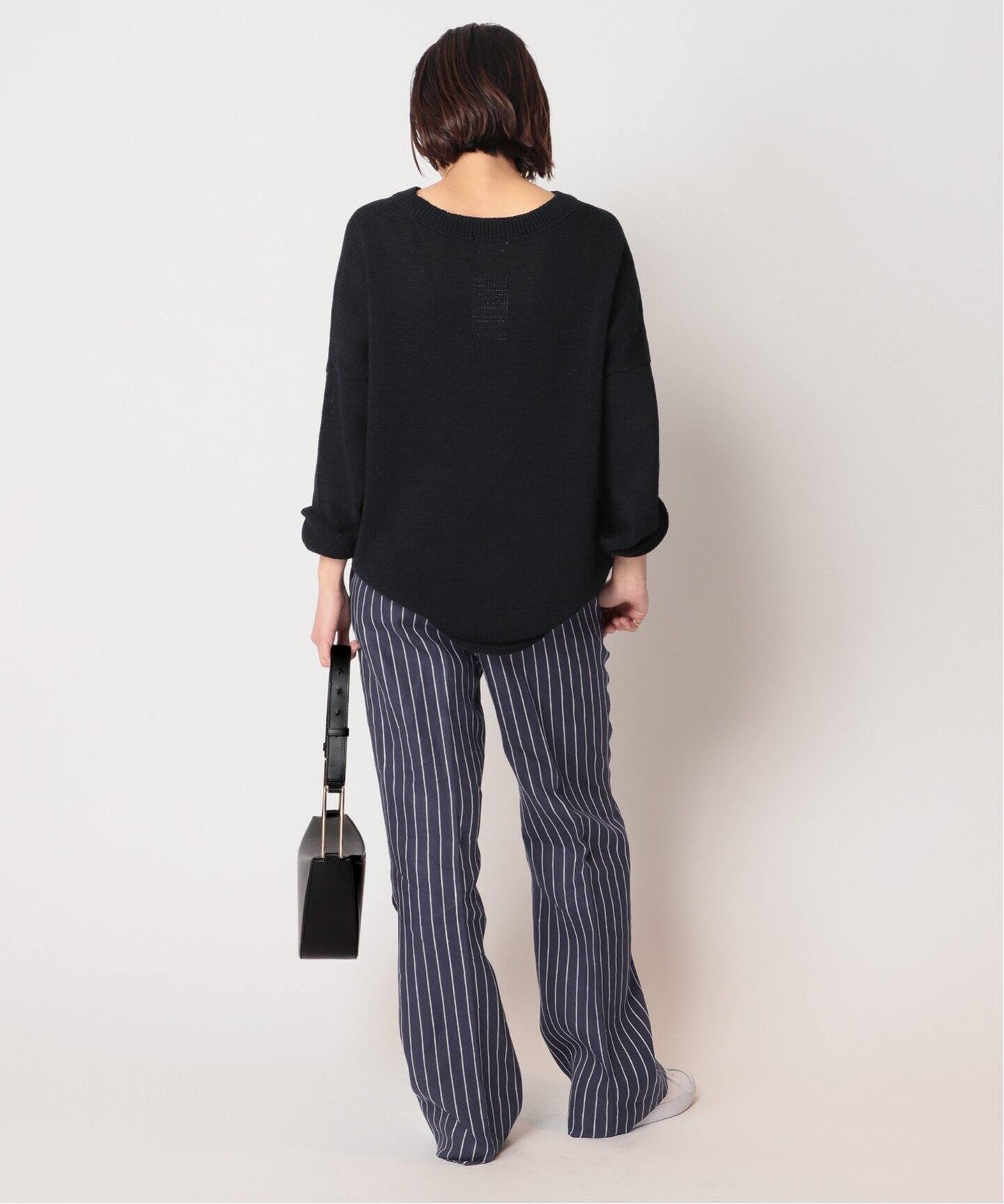 AP STUDIO 未使用 リブパンツ黒裾ストライプ 