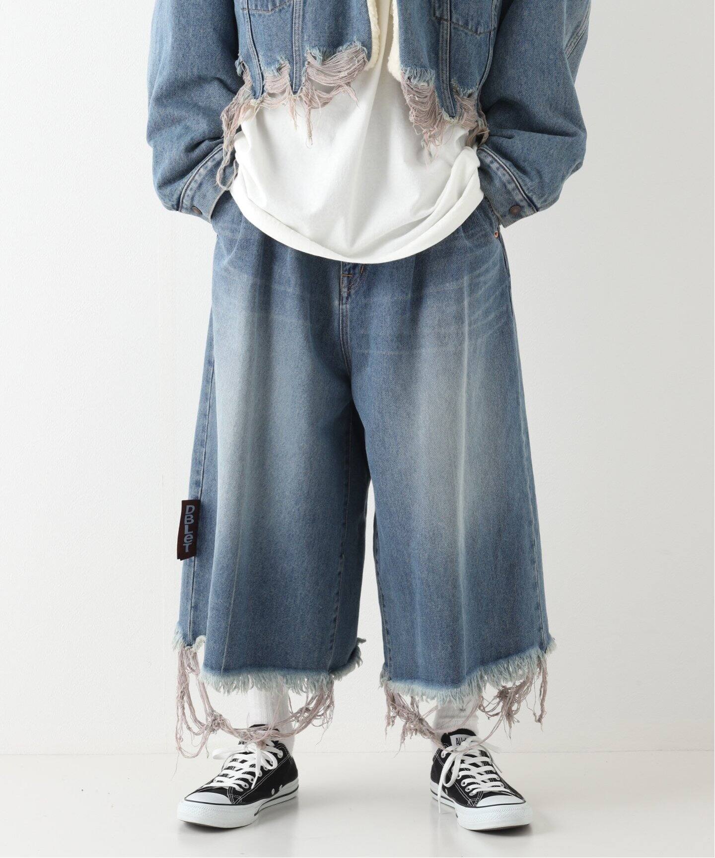 doublet / ダブレット】RECYCLE DENIM CUT-OFF WIDE PANTS（デニム  