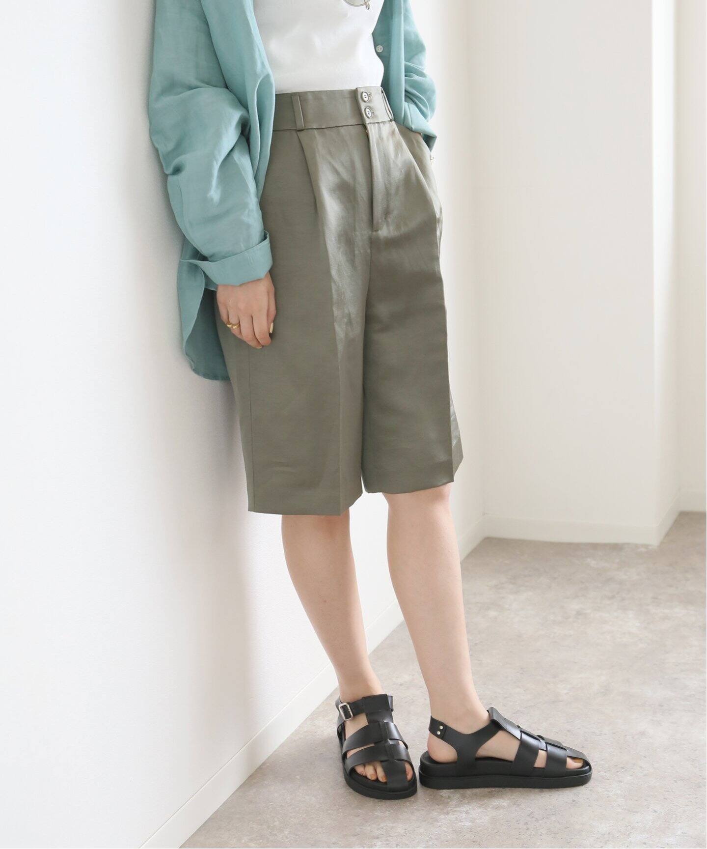 リネントリアセ サテンハーフパンツ（ショート・ハーフパンツ）｜IENA 