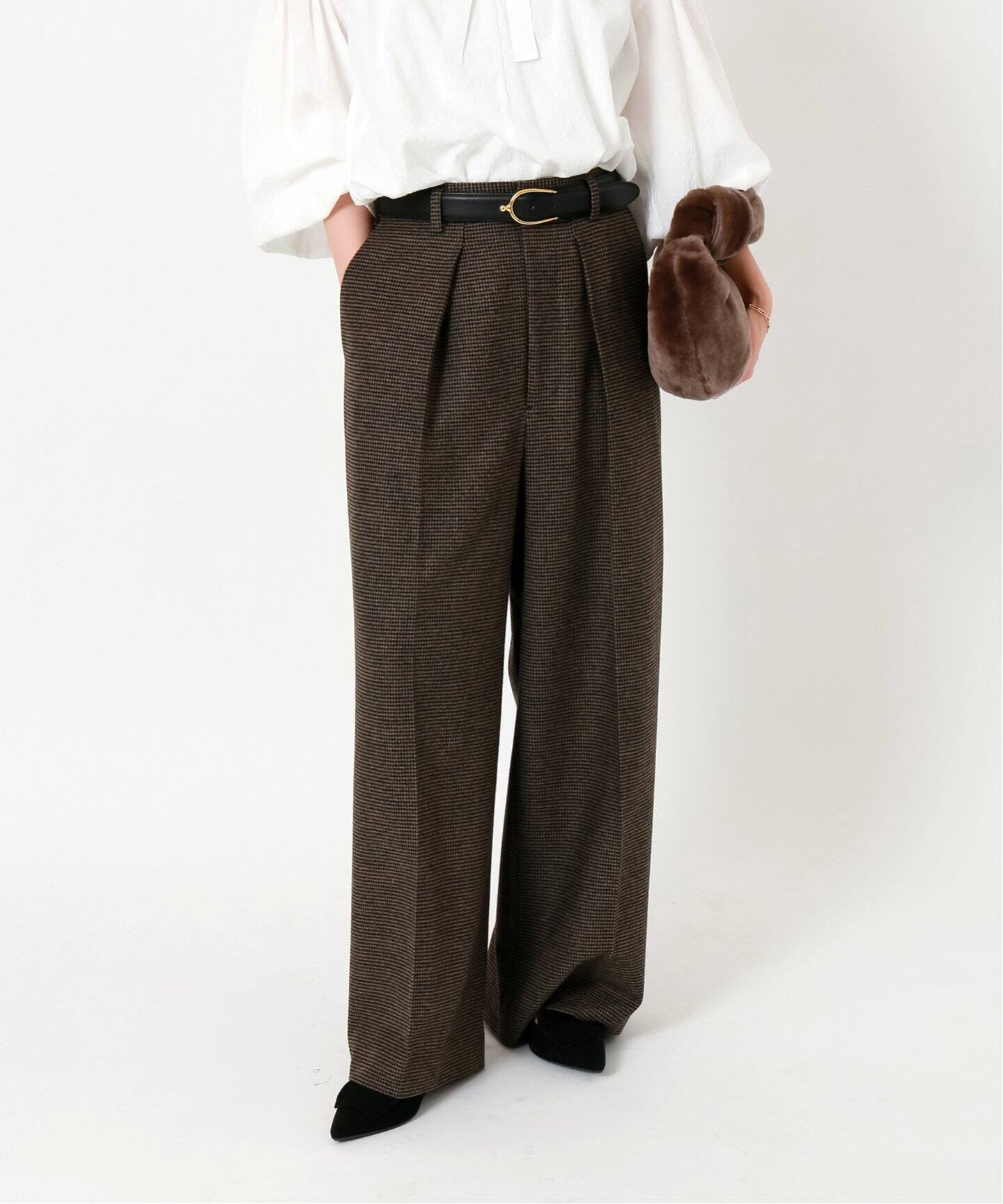 ストレッチツィードタックバギーパンツ（その他パンツ）｜IENA（イエナ  