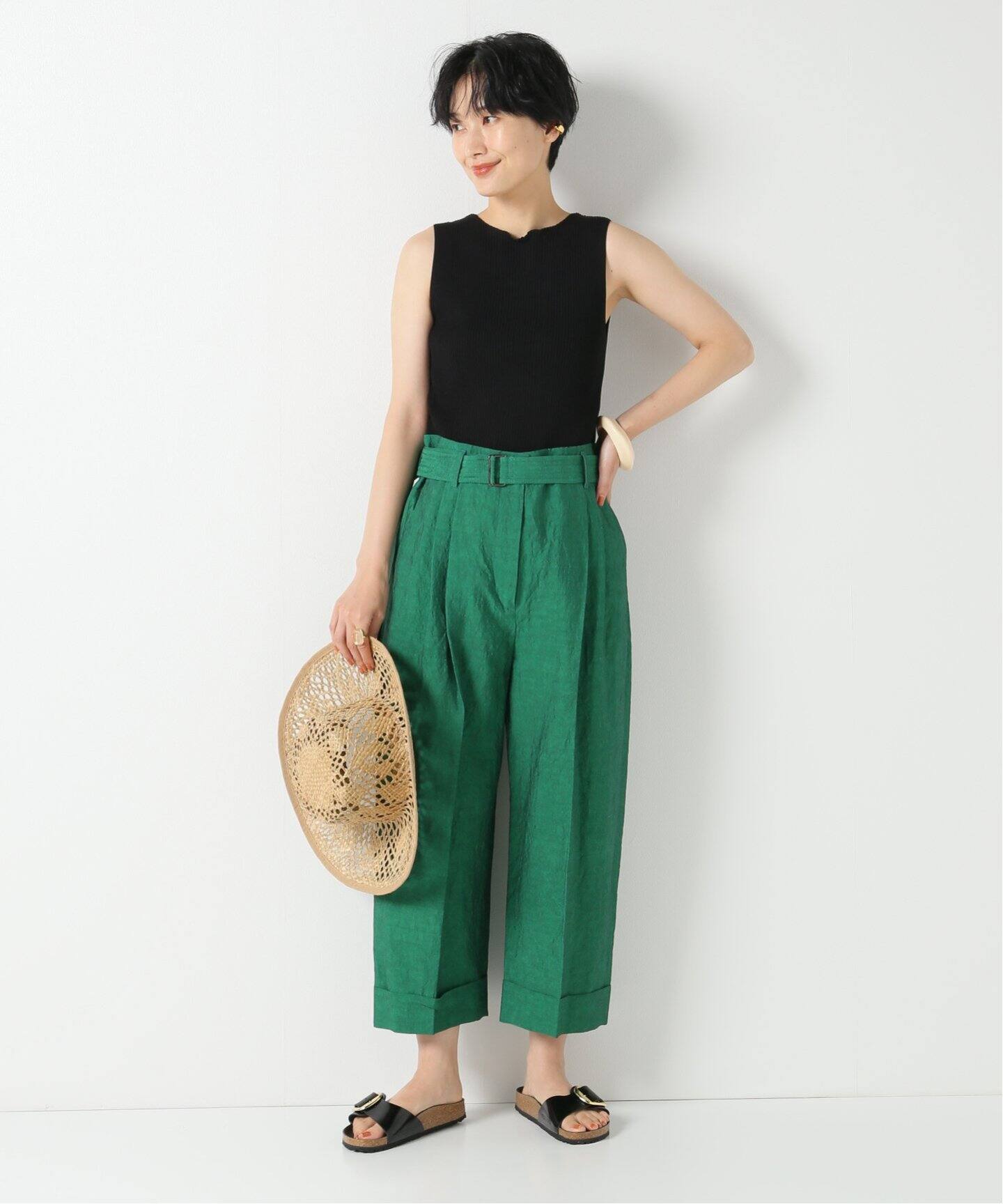 CHRISTIAN WIJNANTS/クリスチャン・ワイナンツ】GREENクロップドパンツ  