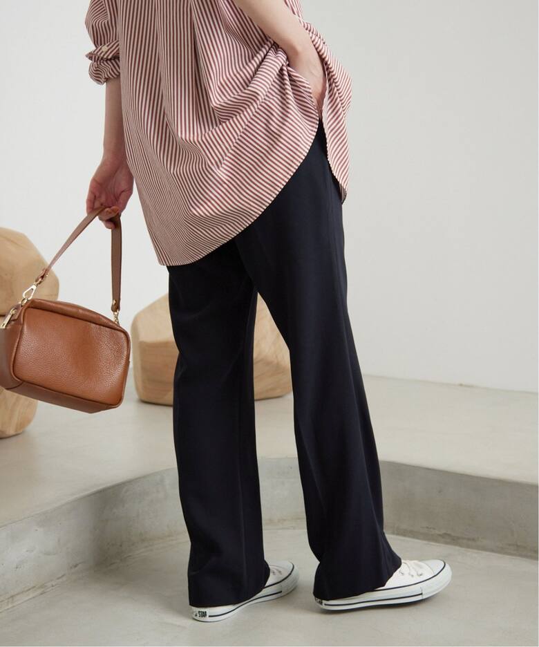 追加》ピンタックセミフレアパンツ（スラックス）｜SLOBE IENA  