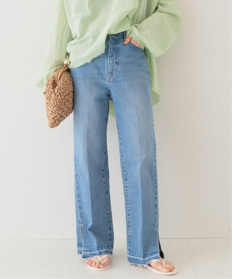 LE DENIM ハイライズスリムスリットファイブポケットパンツ◇（デニム 
