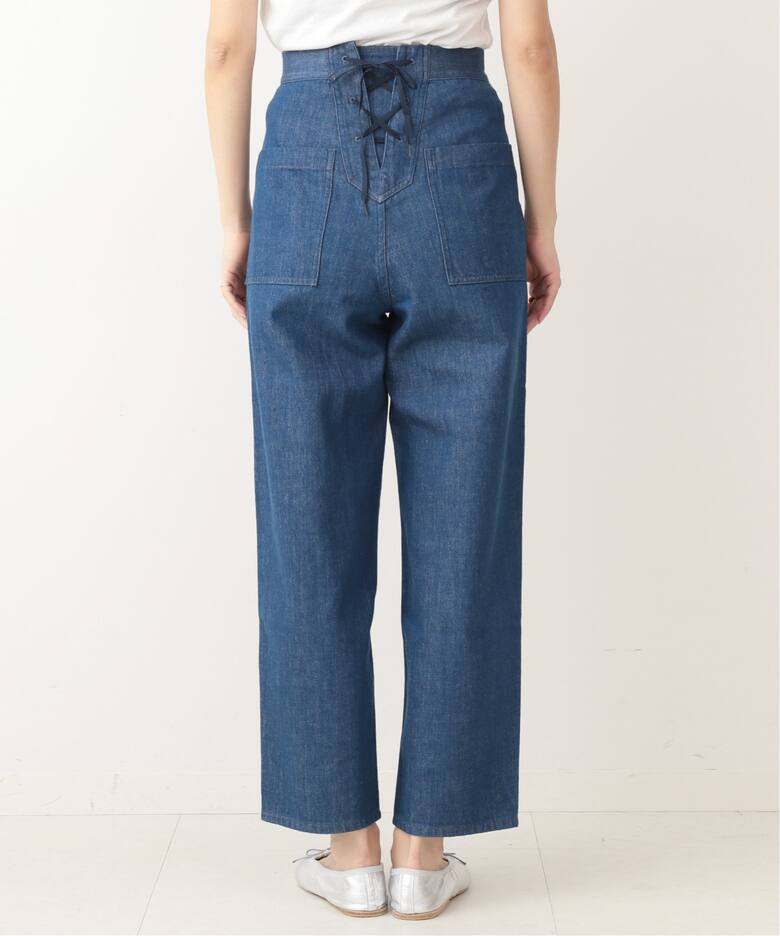 追加》IENA LA BOUCLE デニムレースアップパンツ◇（デニムパンツ 