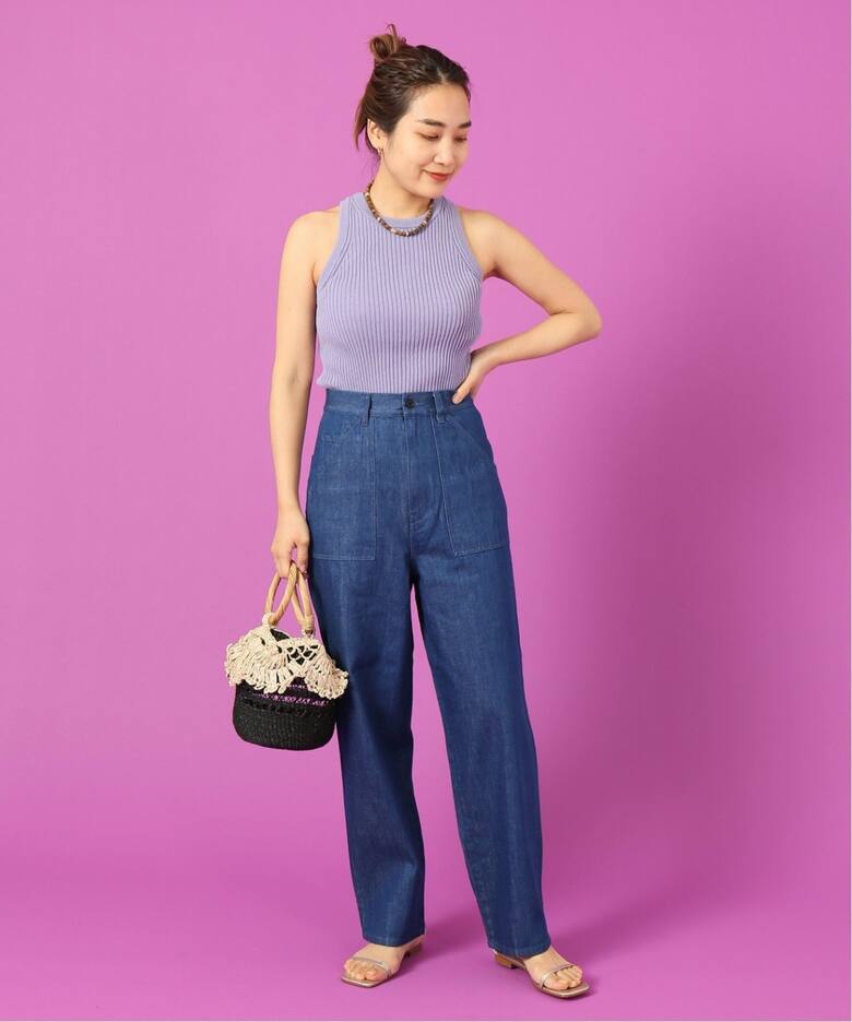 追加》IENA LA BOUCLE デニムレースアップパンツ◇（デニムパンツ 