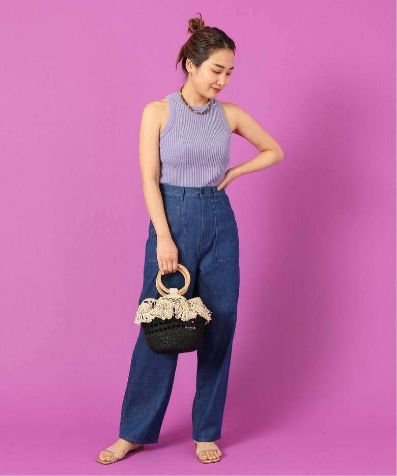 追加》IENA LA BOUCLE デニムレースアップパンツ◇（デニムパンツ 