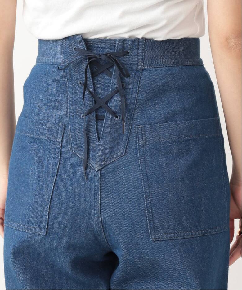 追加》IENA LA BOUCLE デニム レースアップパンツ Re（デニムパンツ 