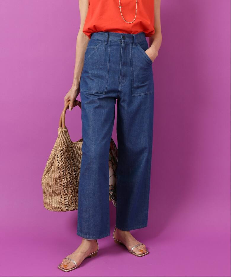 追加》IENA LA BOUCLE デニム レースアップパンツ Re（デニムパンツ 