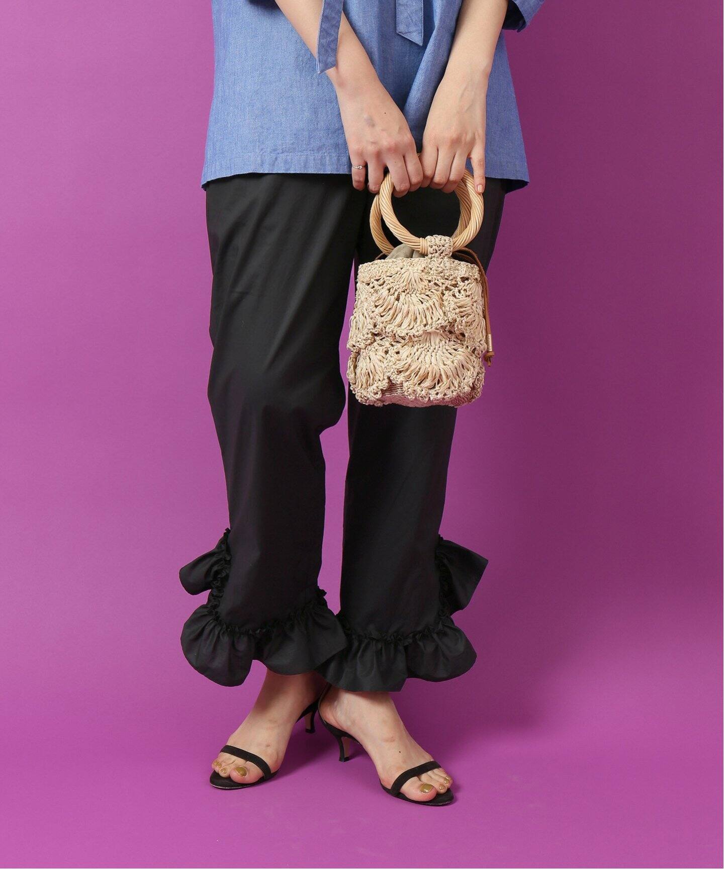 IENA LA BOUCLE タイプライターフリルイージーパンツ（その他パンツ  