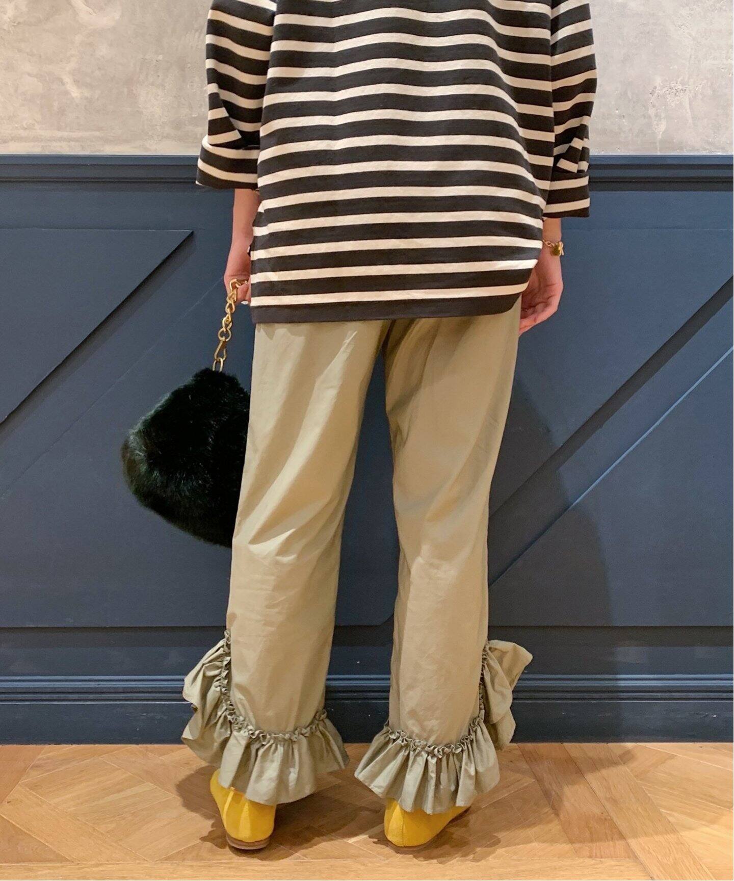 IENA LA BOUCLE タイプライターフリルイージーパンツ Re（その他パンツ  