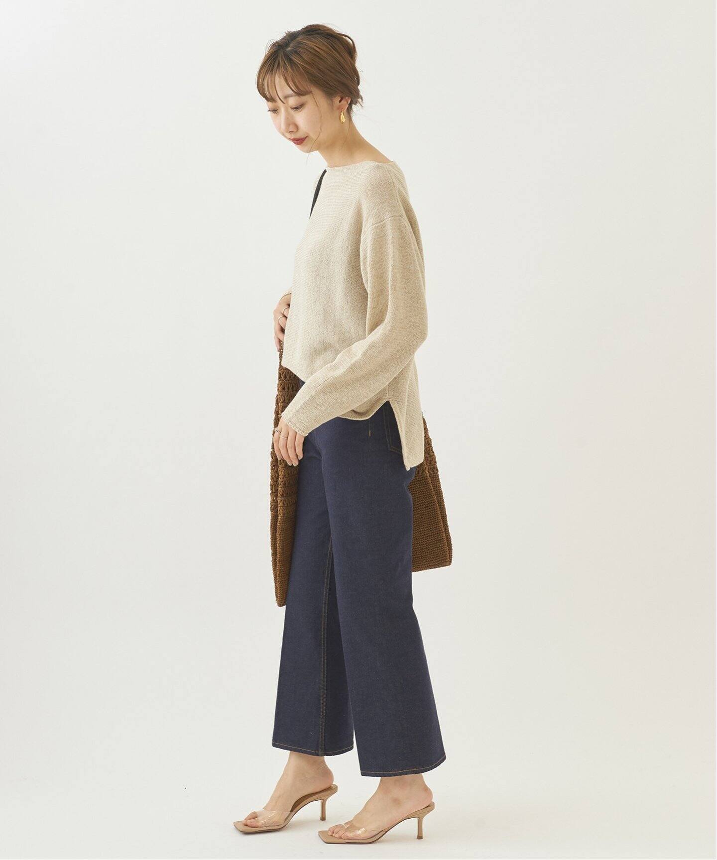 ストレッチセンタープレスクロップドパンツ◇（デニムパンツ・ジーンズ  