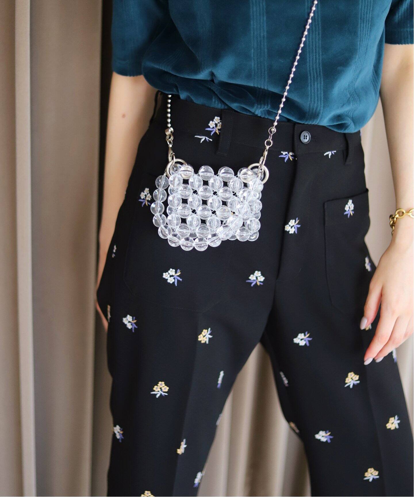 追加》SLOBE citron.フラワーエンブロイダリーパンツ（その他  