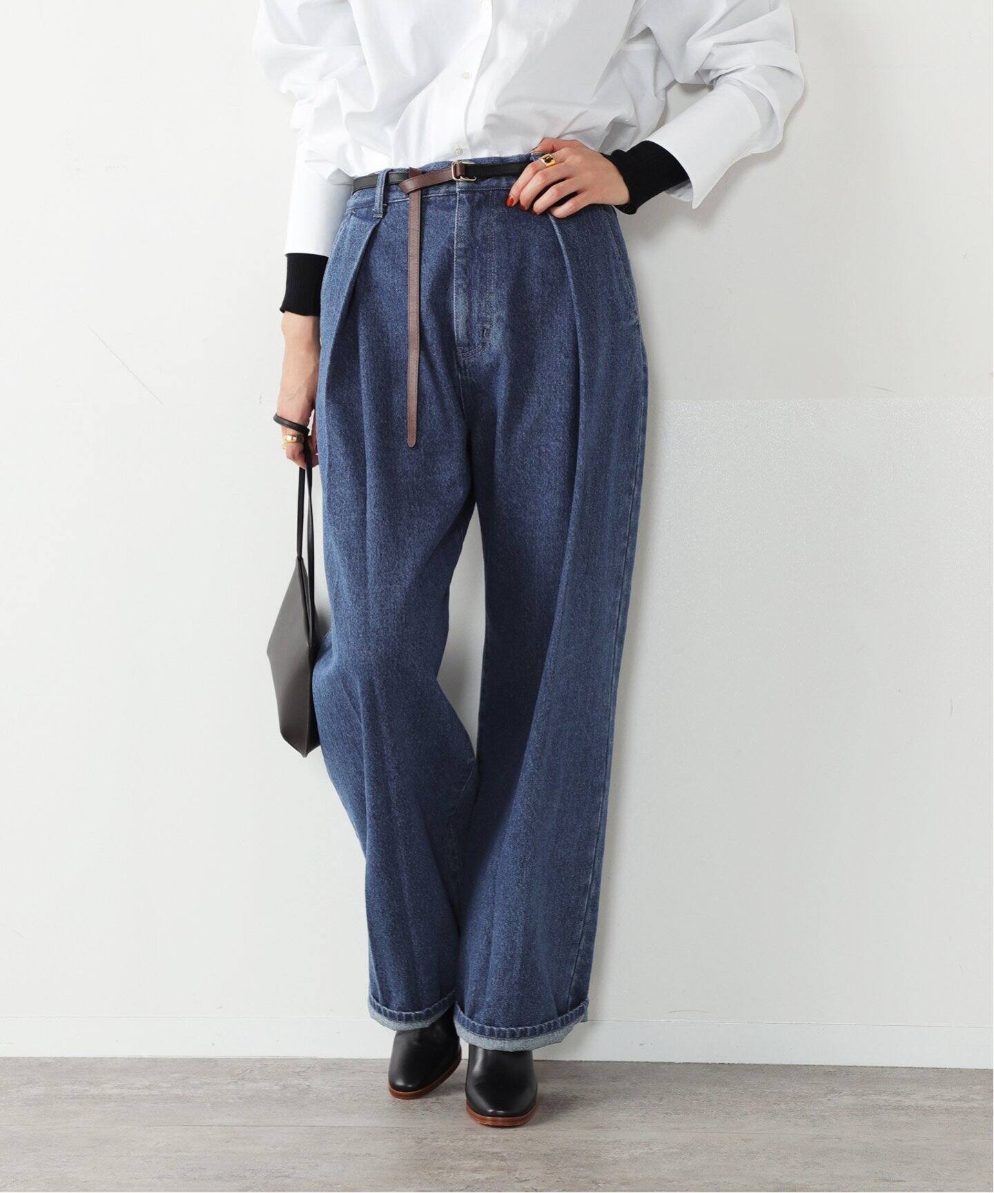 追加》PAYDAY タック入り デニムワイドパンツ（デニムパンツ・ジーンズ 