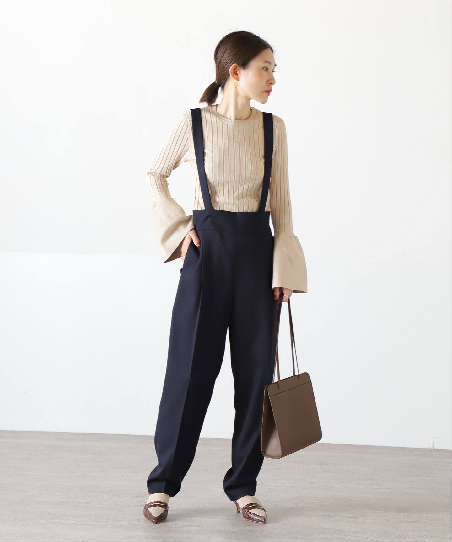 トリコチンサスペンダーパンツ◇（サロペット／オーバーオール  