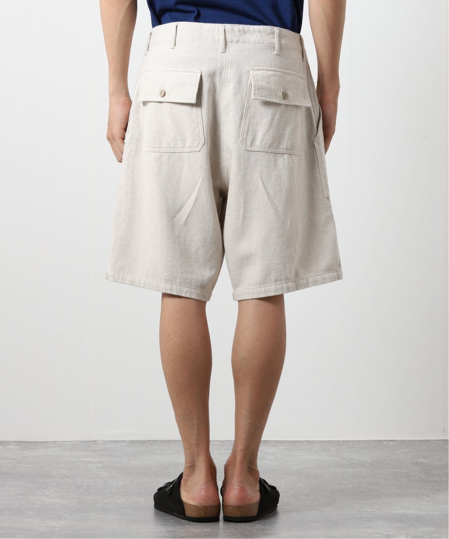 JS ホットパンツ J.S Homestead(JOURNAL STANDARD HOMESTEAD)◇ショートパンツ/M/コットン/IVO/無地/22SS/リネン  ウール ベイカー