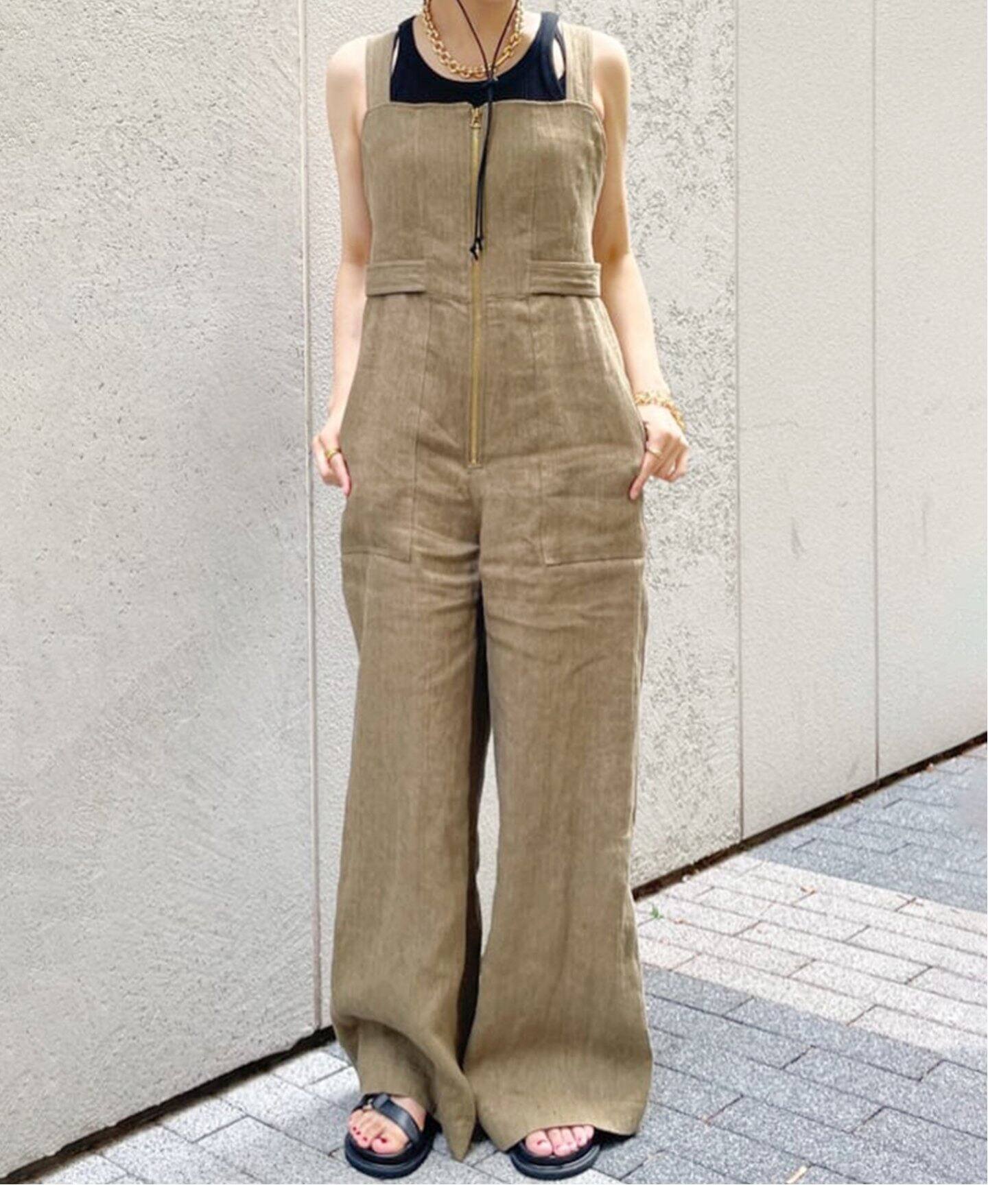 INSCRIRE/アンスクリア】Heringbone ジャンプスーツ（サロペット  