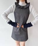 ダブルカラーデニムドレス