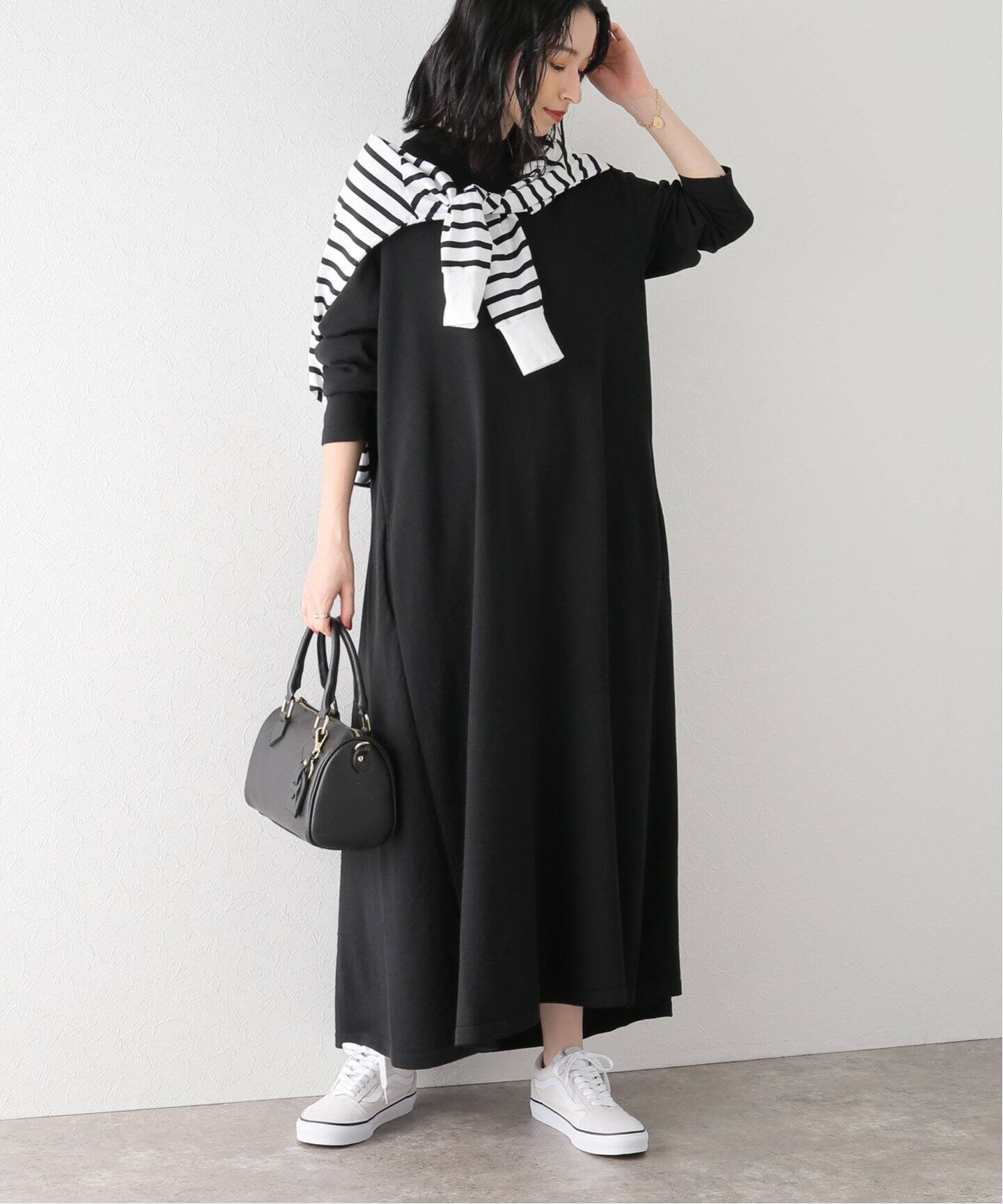 ATON / エイトン】NATURAL DYE WOOL MOCK NECK DRESS（ワンピース 