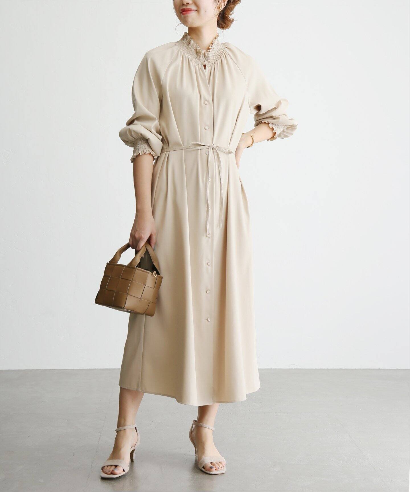 シャーリングスキッパーワンピース（ワンピース）｜La Totalite（ラ  