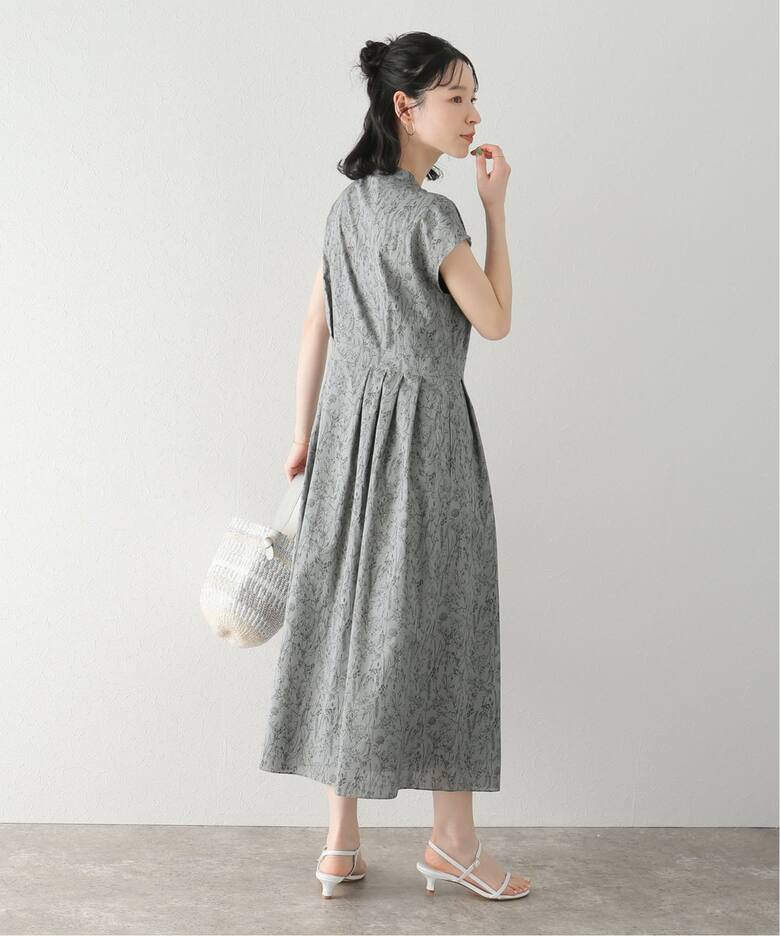 ウエストタックコットンプリントワンピース（ワンピース）｜La  