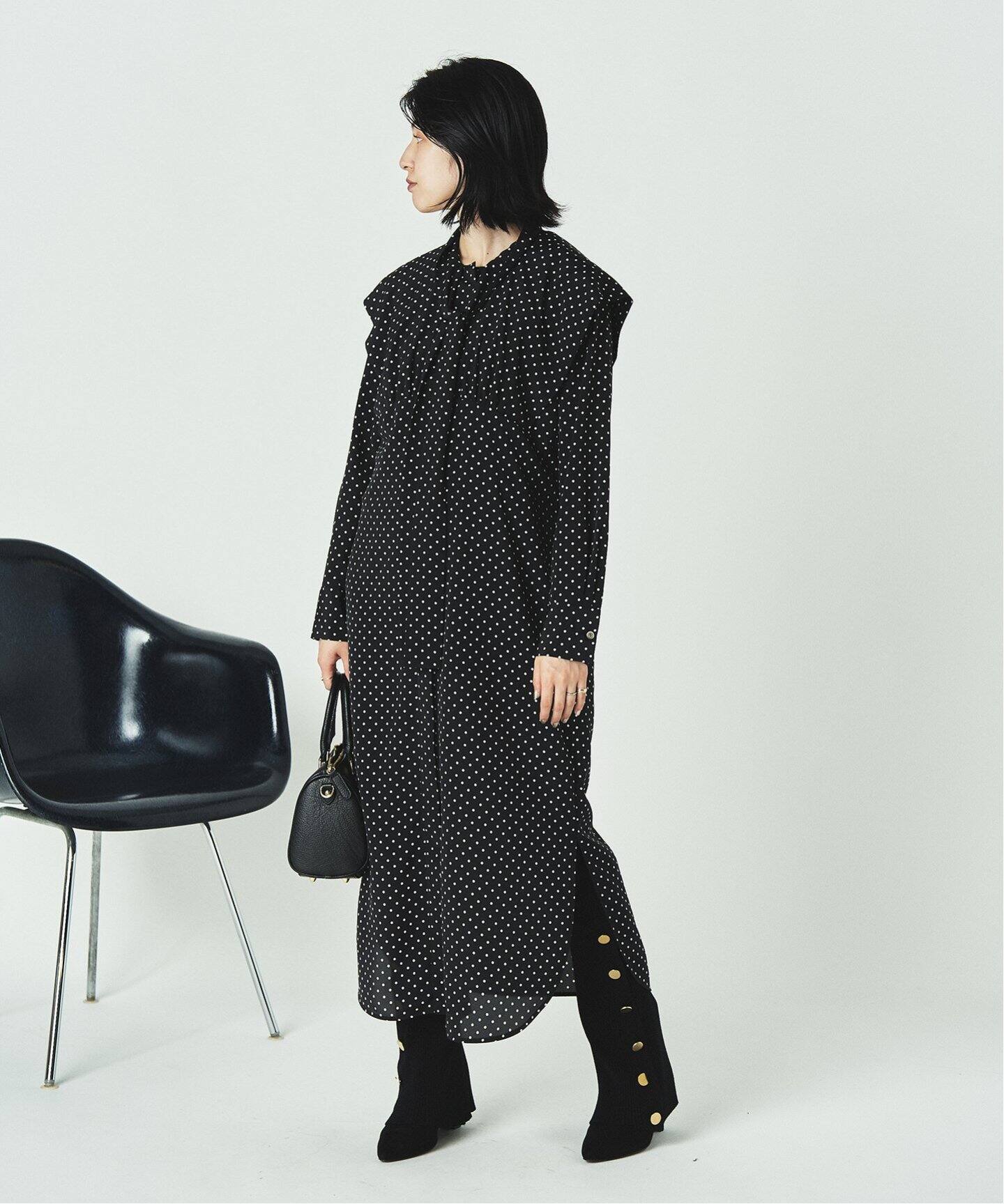 ドットボウタイシャツワンピース（ワンピース）｜HARDY NOIR  