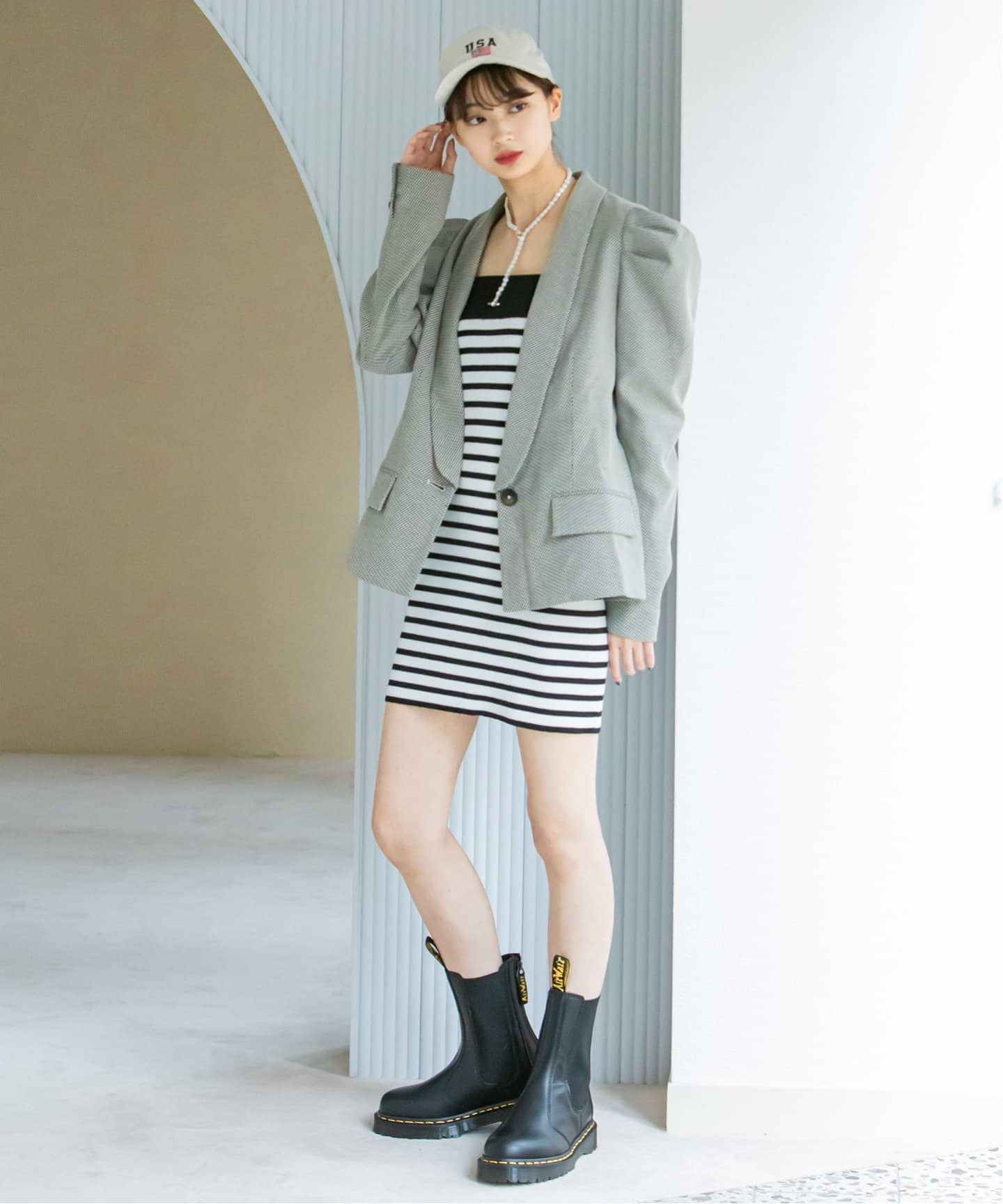 送料関税込【Victoria Beckham】ストレッチ ミニワンピース VICTORIA BECKHAM ストレッチニット ミニワンピース | THE