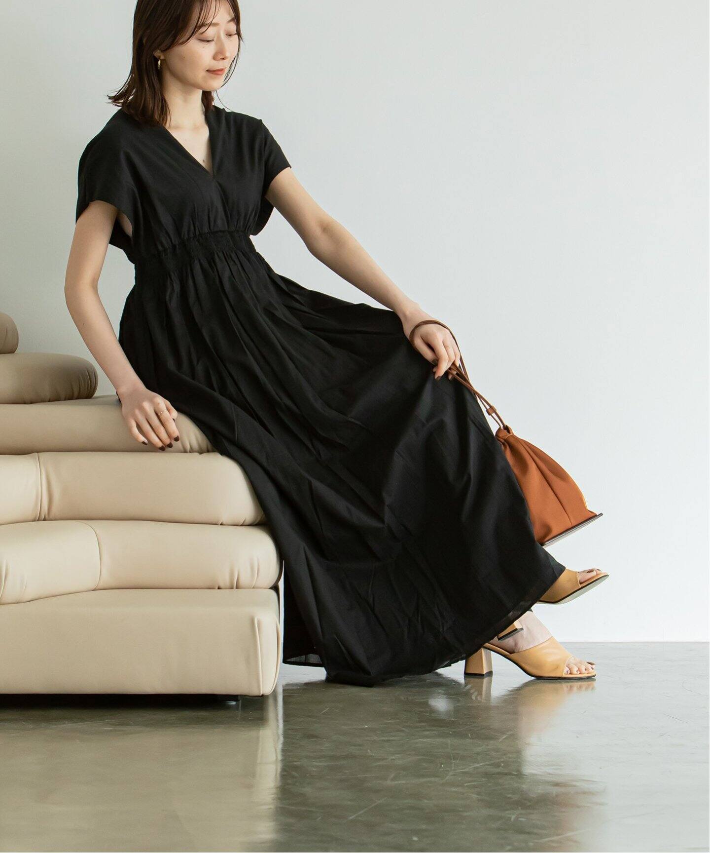 MARIHA 夏の光のドレスワンピース - 半袖 