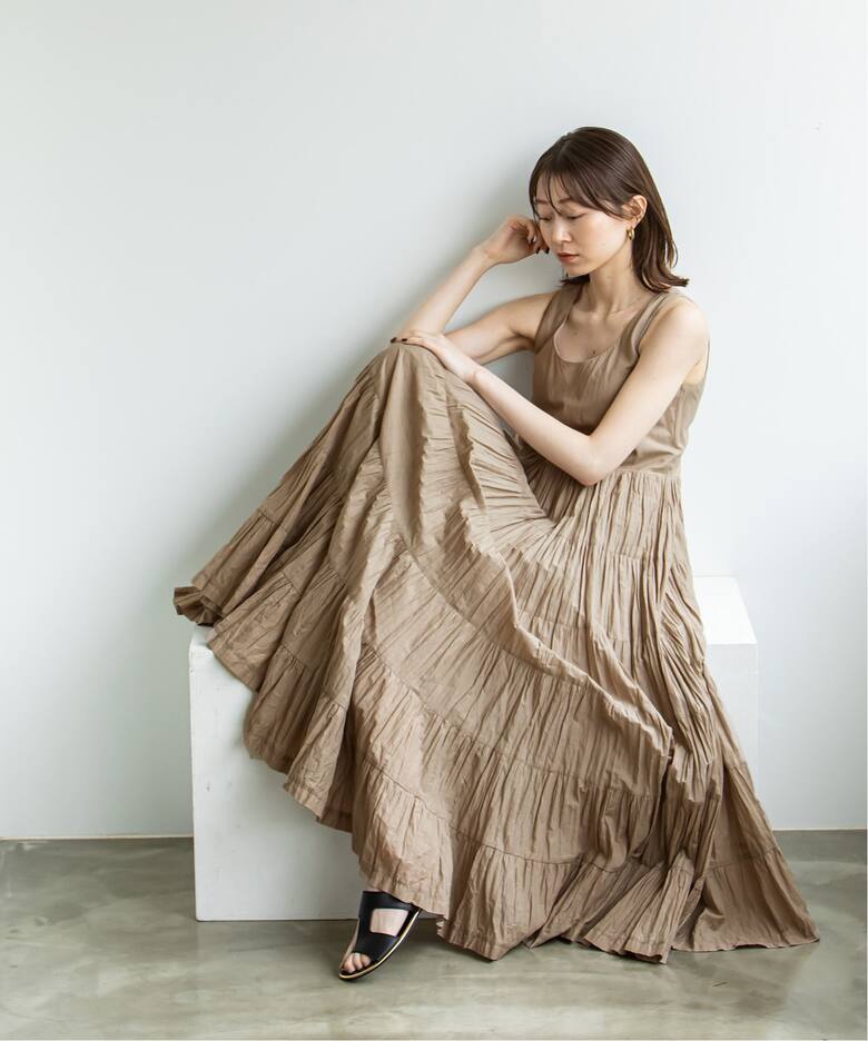 マリハ 美品 草原の虹のドレス ショートスリーブ ベージュ （優待価格  