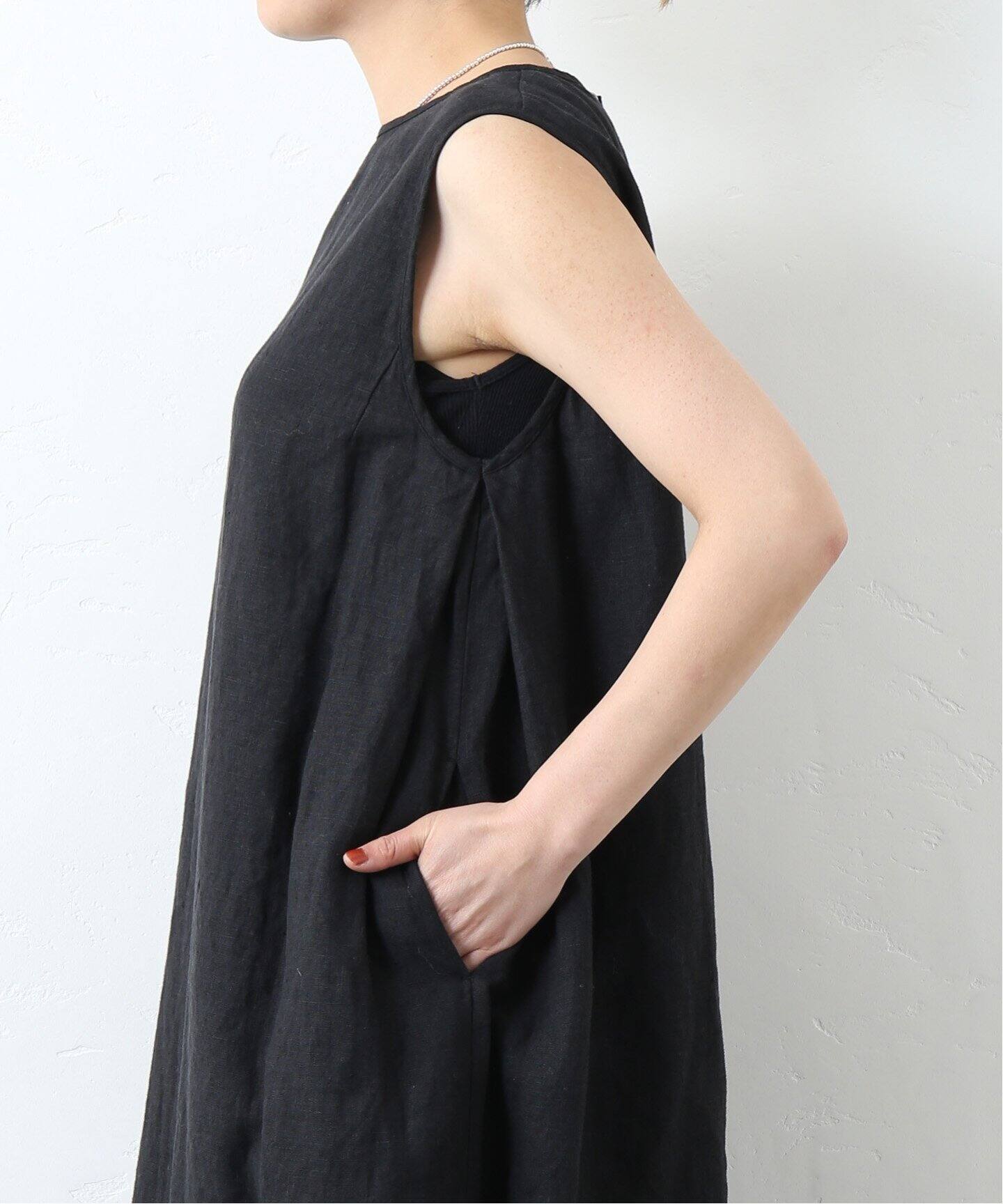 リネンキャンバスノースリーブワンピース（ワンピース）｜journal  