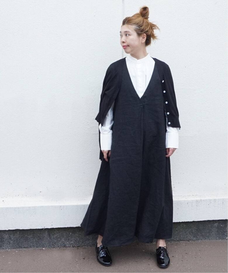 追加2》リネンワッシャー Vネックノースリーブワンピース（ワンピース  