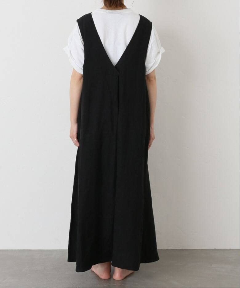追加2》リネンワッシャー Vネックノースリーブワンピース（ワンピース 