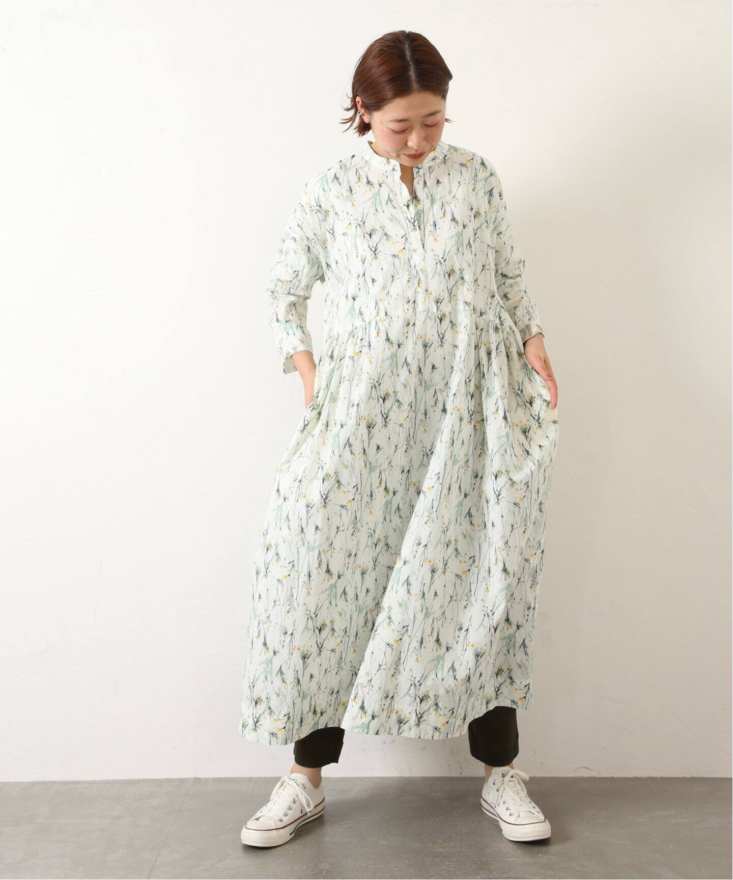 フラワーローン ギャザーワンピース（ワンピース）｜journal standard  