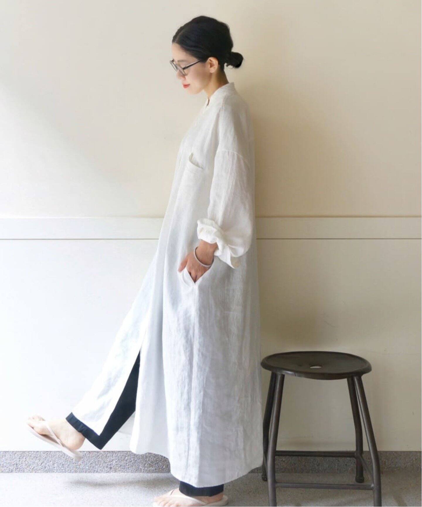 リネンワッシャー Big-シャツワンピース（ワンピース）｜journal 