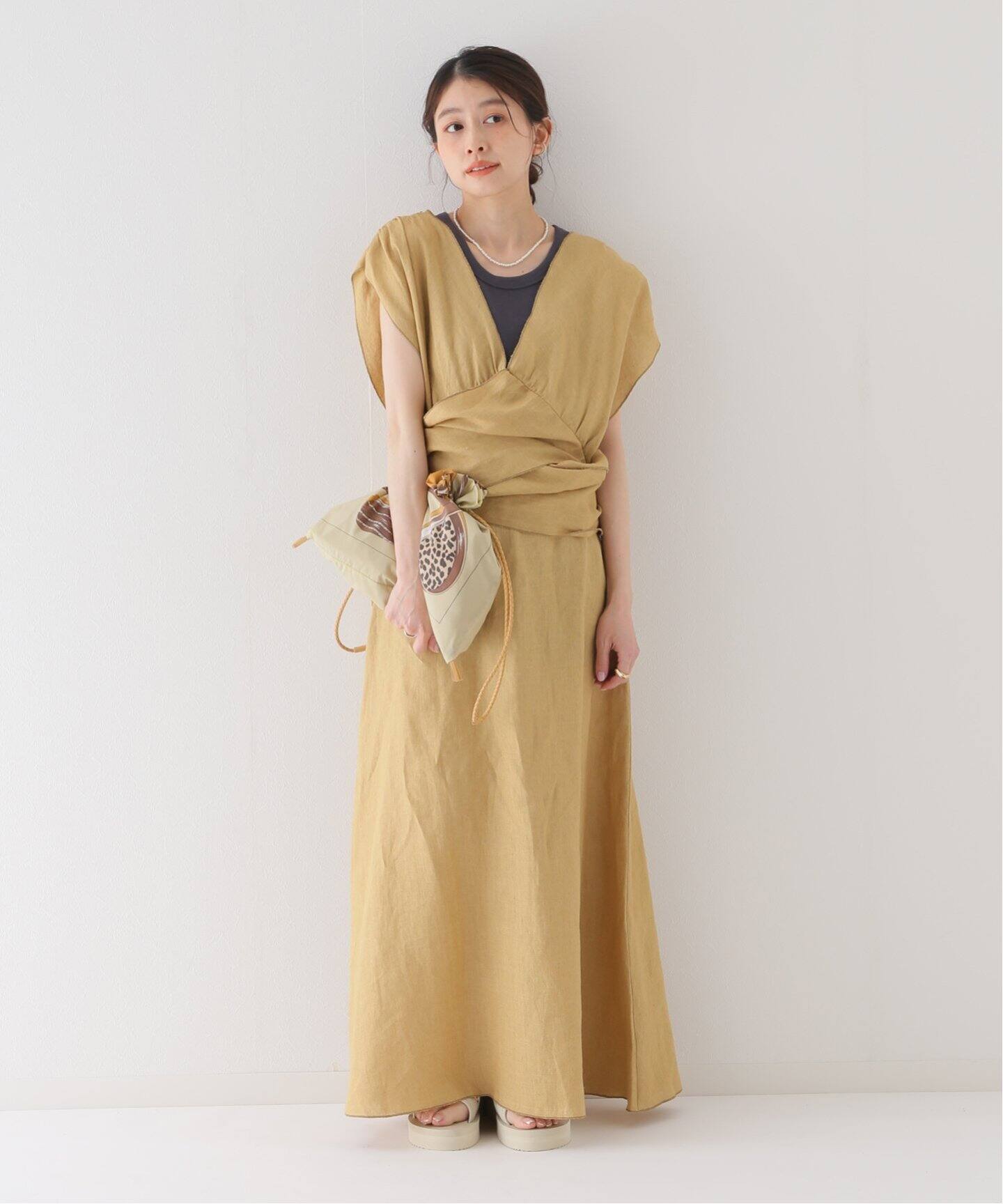 BASERANGE◇セットアップ/M/リネン/BEG 砕く 