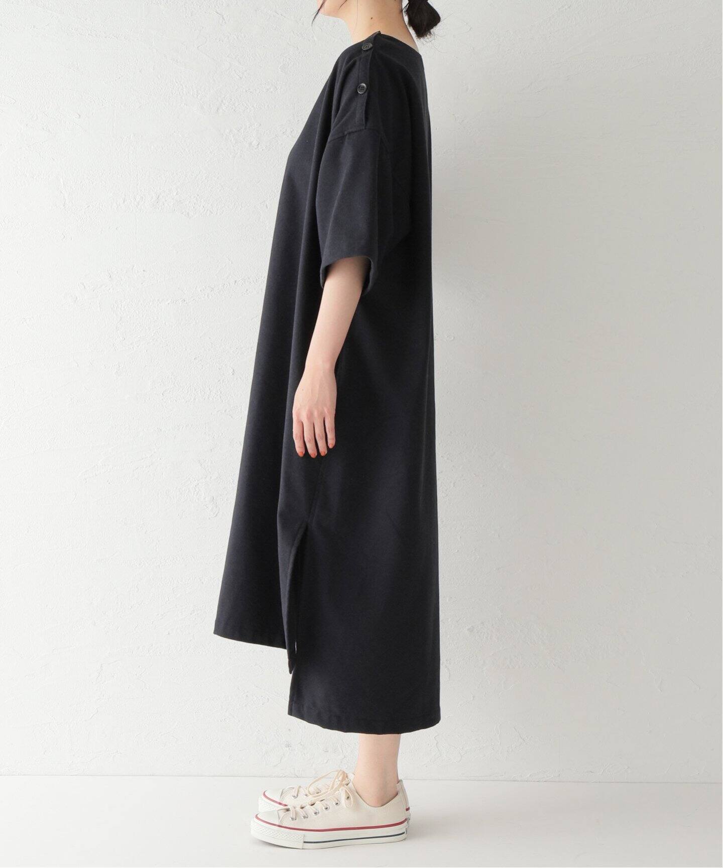 TOUJOURS / トゥジュー】 SHOULDER BUTTON SACK DRESS（ワンピース 