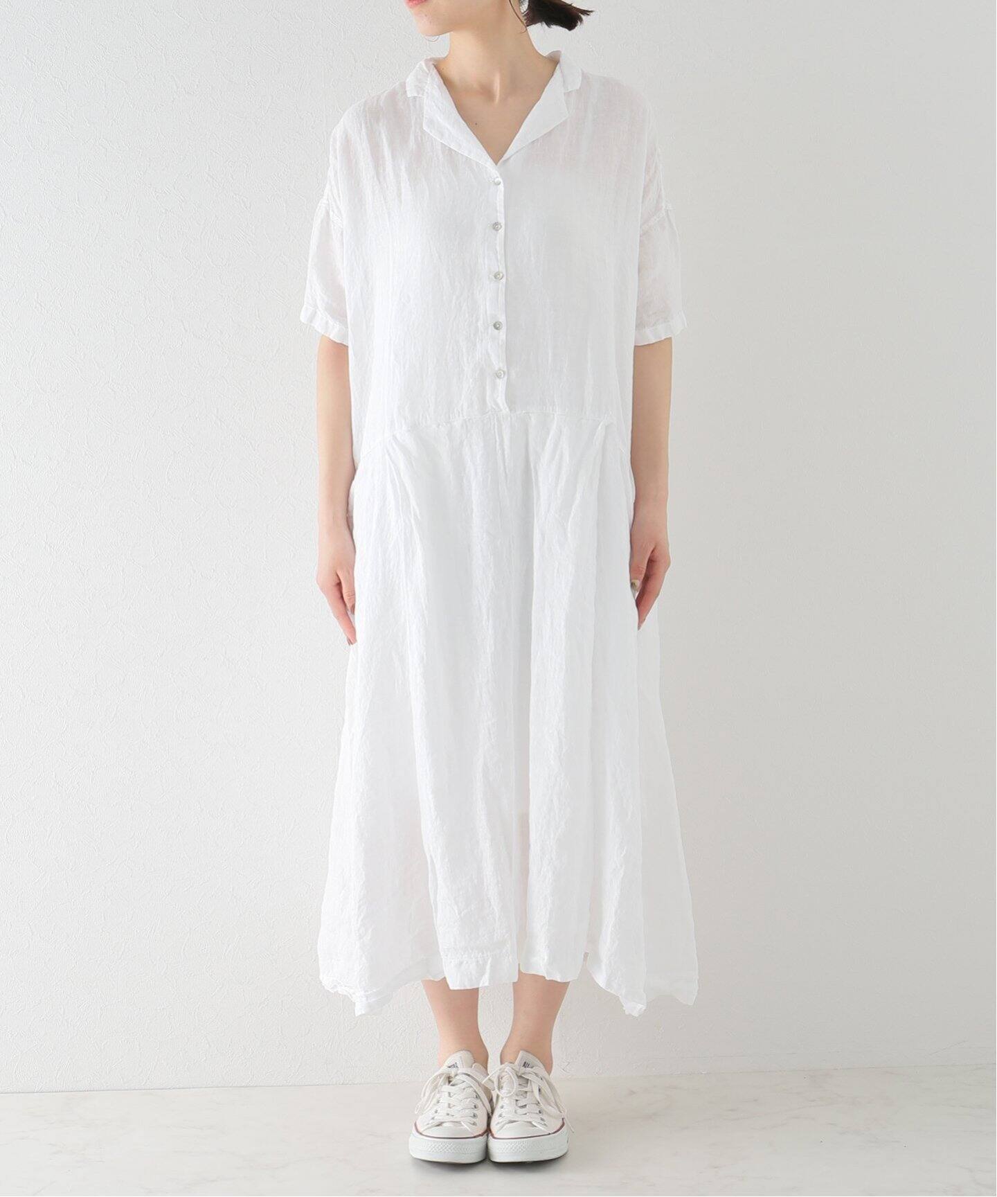 ALBUM DI FAMIGLIA/アルバム ディ ファミリア】 LIGHT LINEN DRESS  