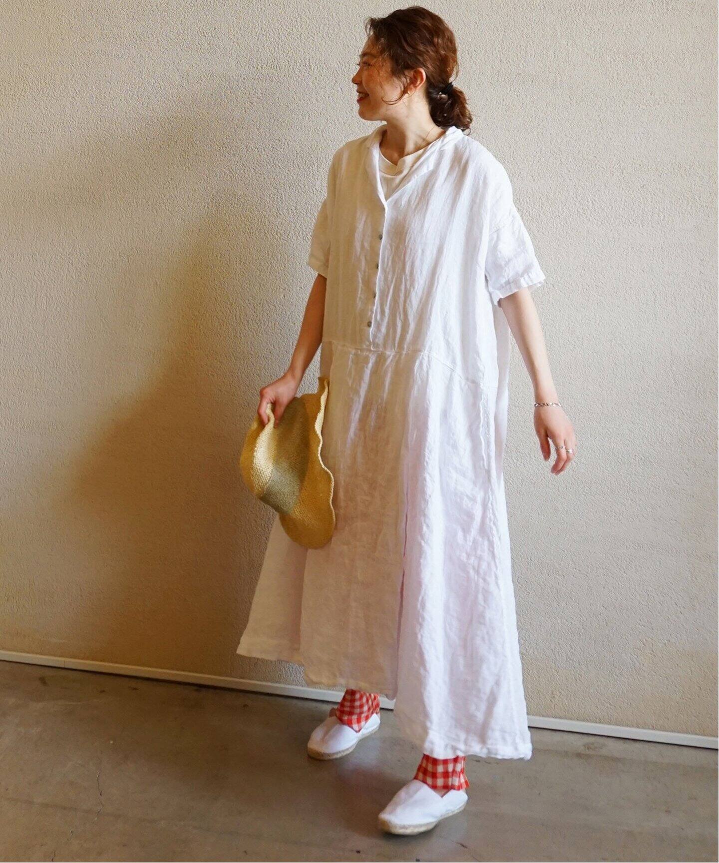 ALBUM DI FAMIGLIA/アルバム ディ ファミリア】 LIGHT LINEN DRESS  