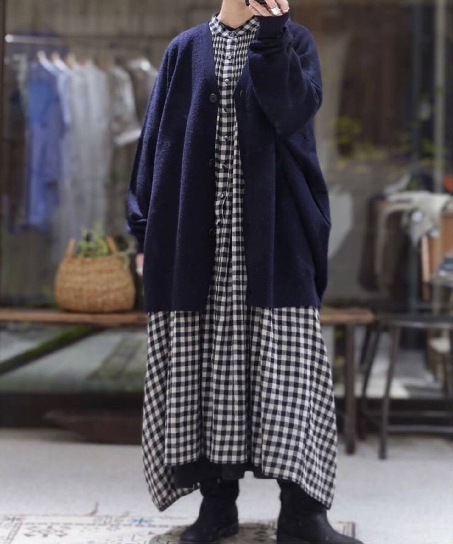 maison de soil/メゾン ド ソイル】 GINGHAM CHECK BANDED SHIR  