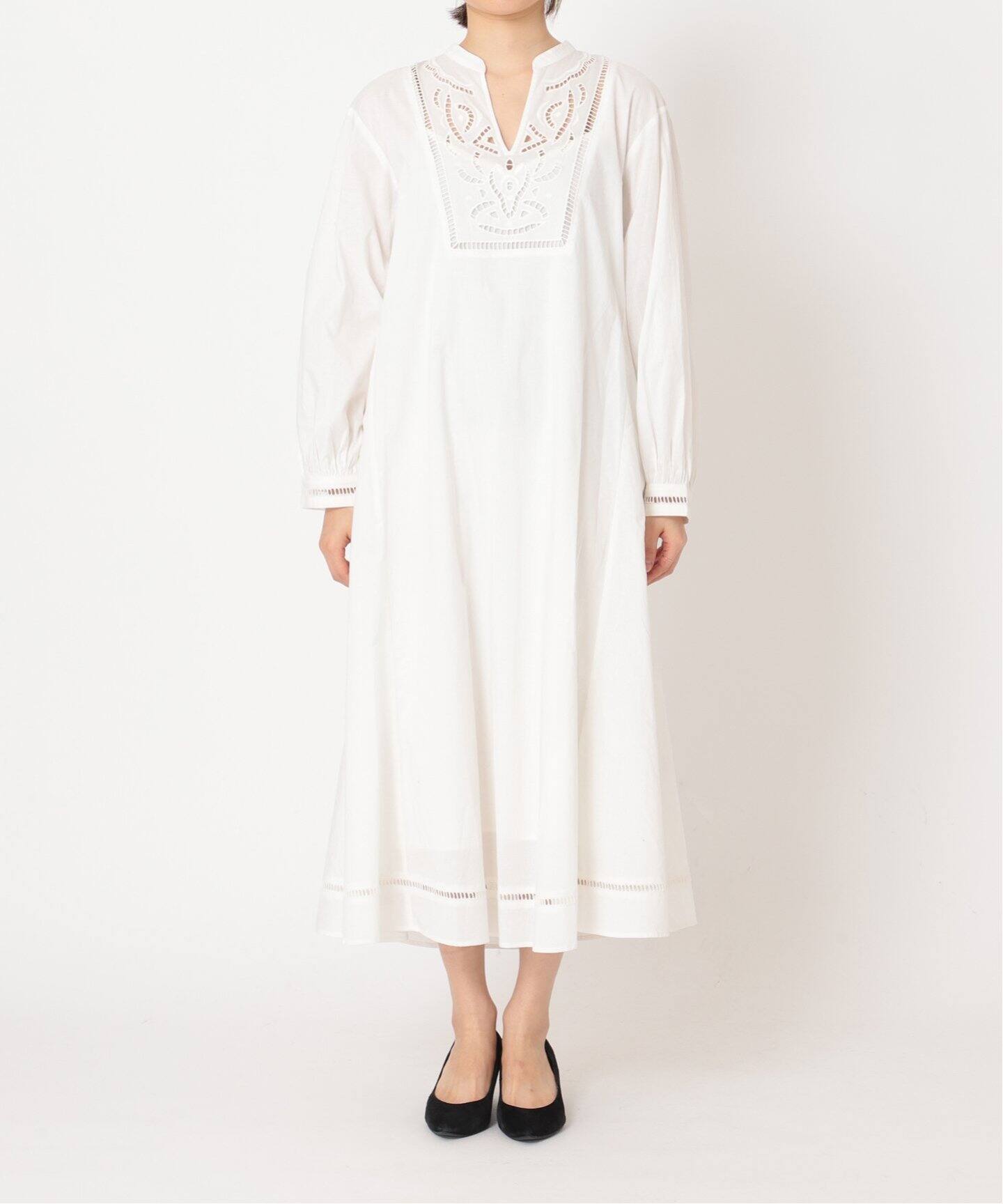 カットワークレースフレアワンピース◇（ワンピース）｜JOURNAL 