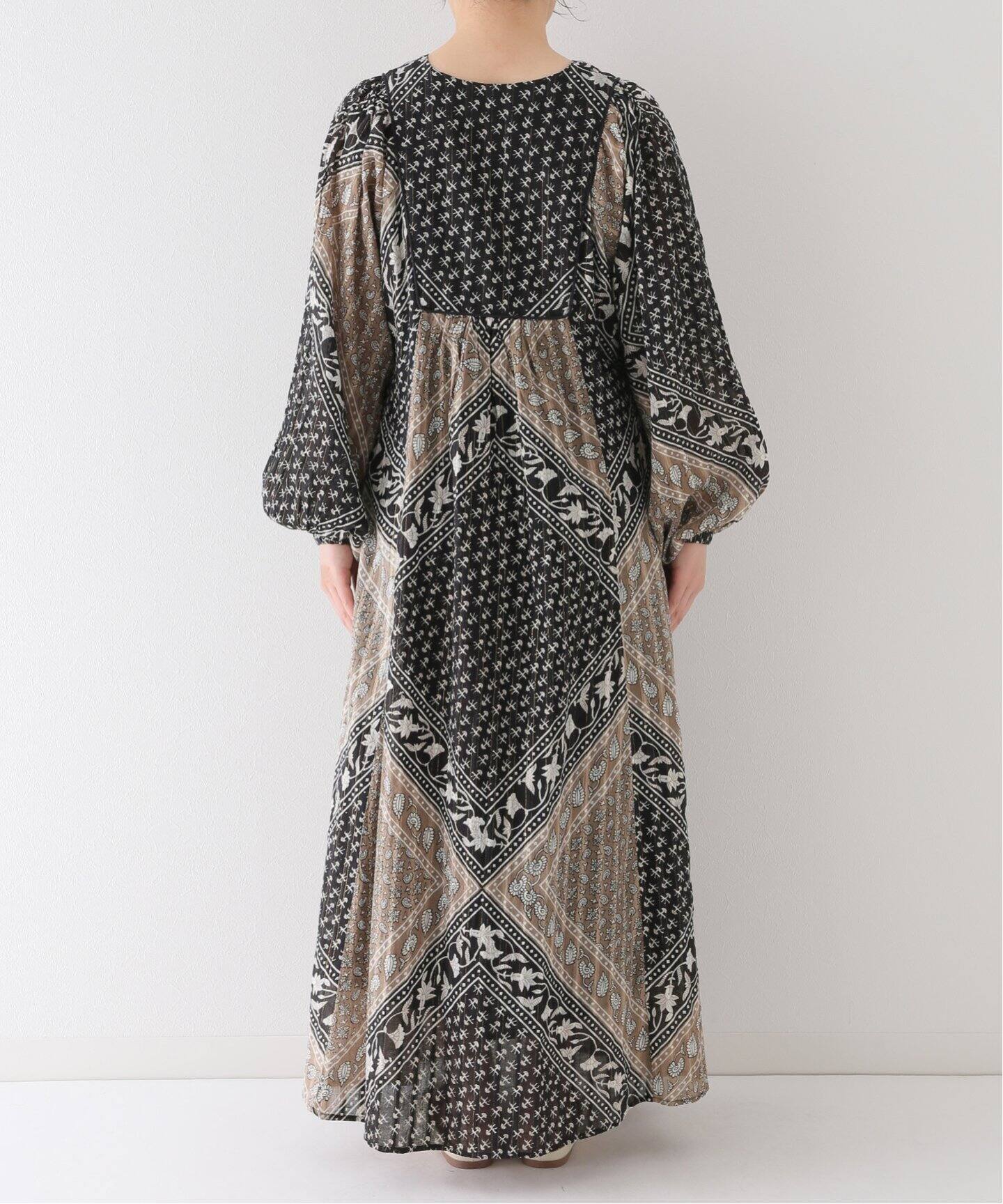 SARA MALLIKA/サラマリカ】CTN BLOCK PATTERN DRESS：ワンピース  