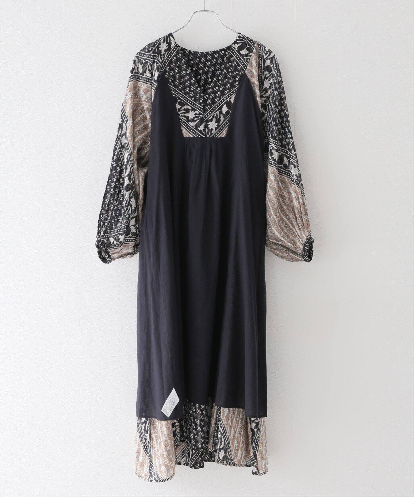 SARA MALLIKA/サラマリカ】CTN BLOCK PATTERN DRESS：ワンピース  