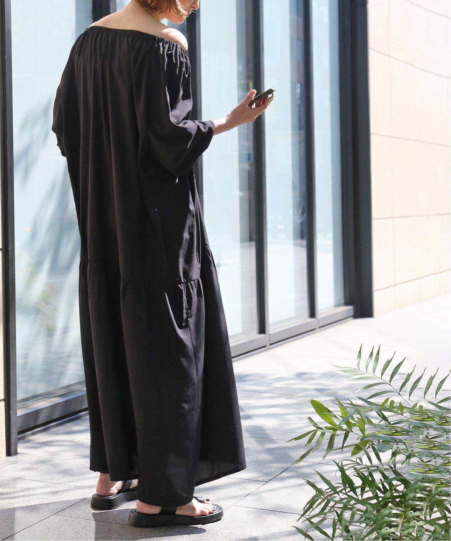 DEUXIEME CLASSE - 美品 NIGEL PRESTON ギャザードレス ｜長袖・七分丈 