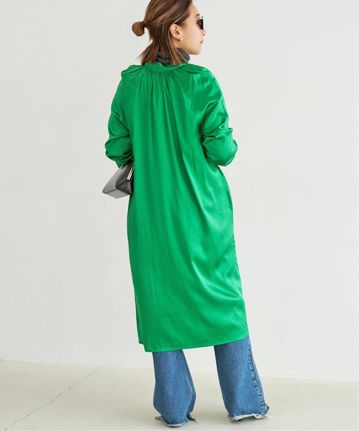 YVES SALOMON / イヴ サロモン】 シルクサテン ドレス（ワンピース  