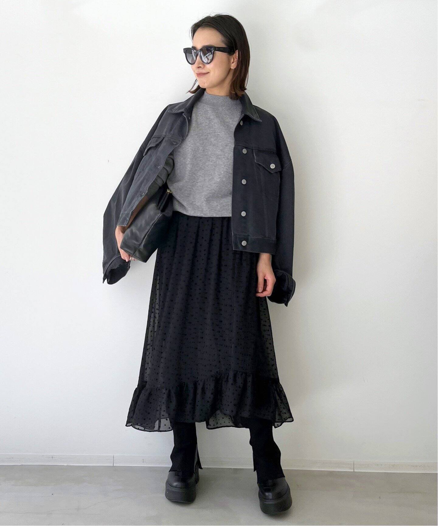 星柄フロッキー 2Wayラッフルワンピース（ワンピース）｜L 